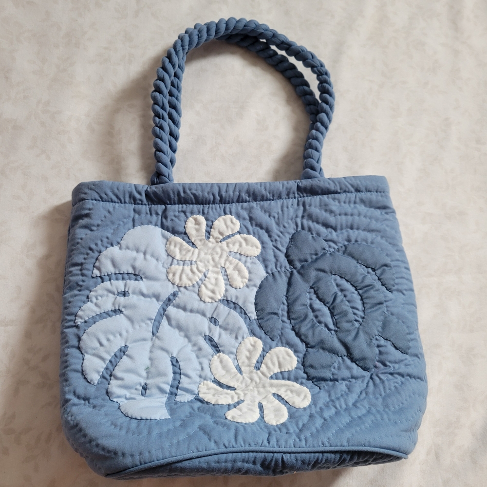 Blue Quilted Tote Bag NWT
